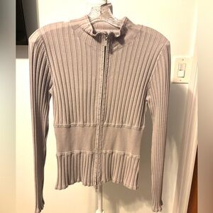 Fontana Gray Ribbed Knit Sweater